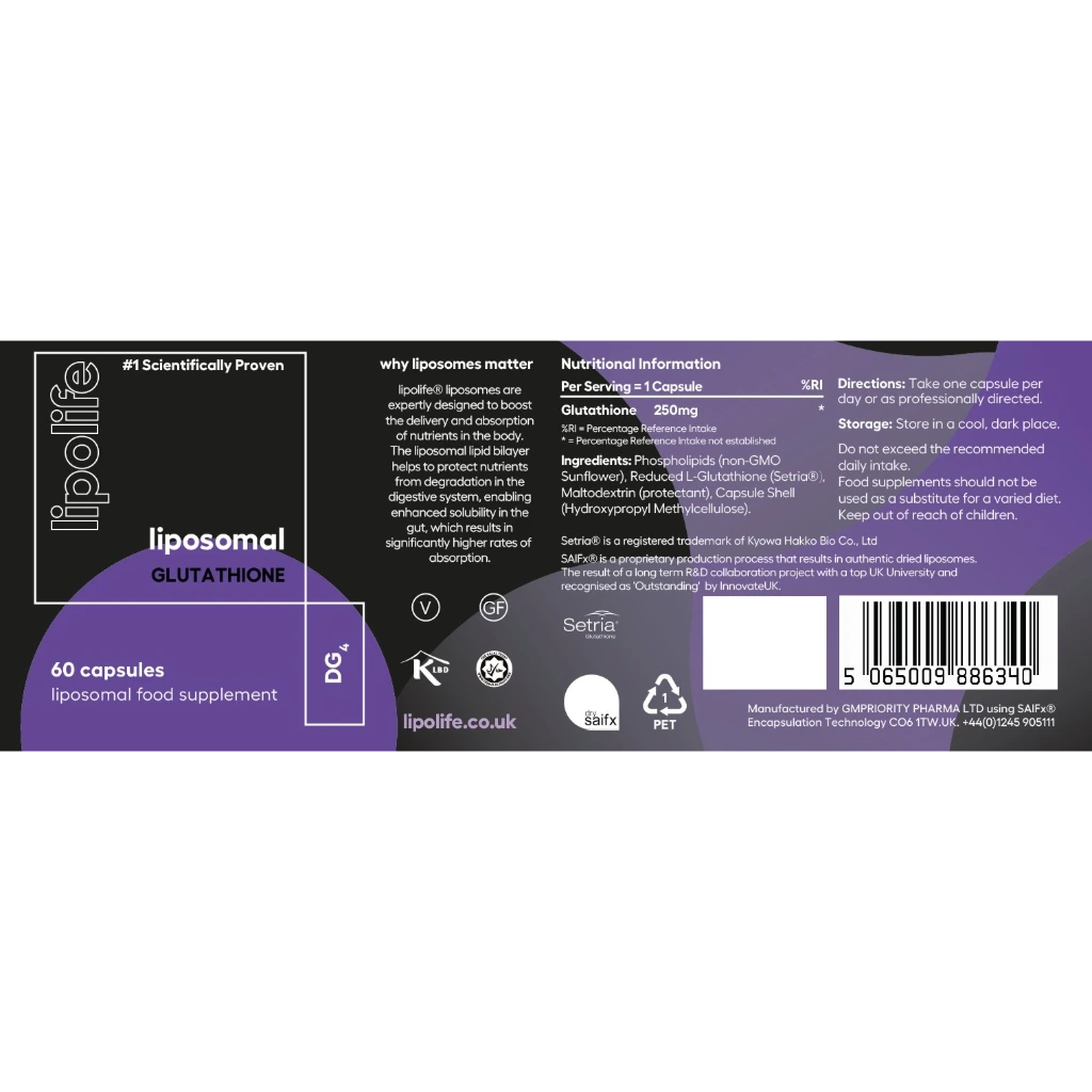 Liposomal Glutathione Capsules lipolife Liposomal Glutathione Capsules lipolife