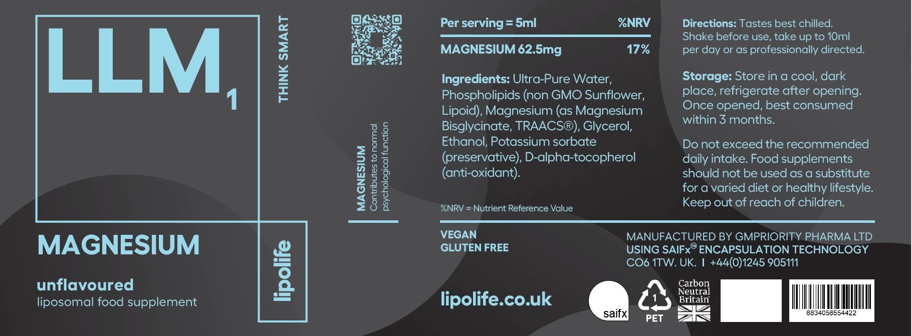 liposomal magnesium nutritional information